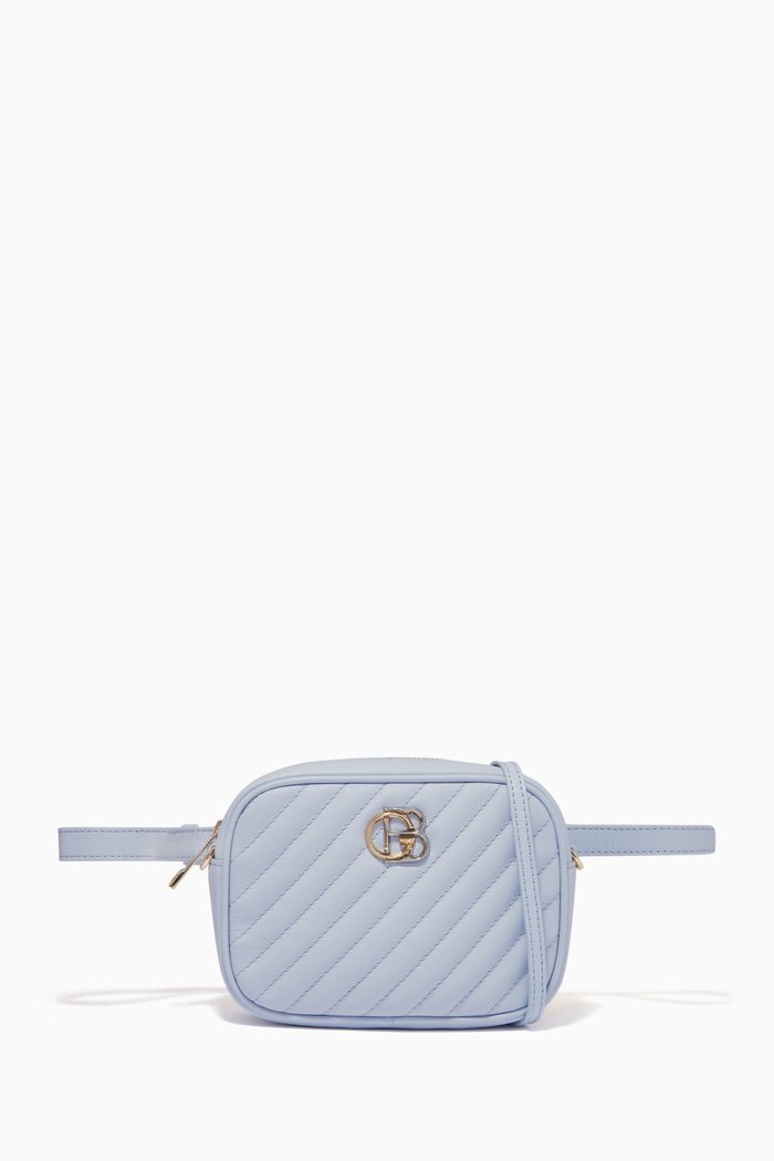 

Convertible Crossbody Bag in Quilted Leather, Blue