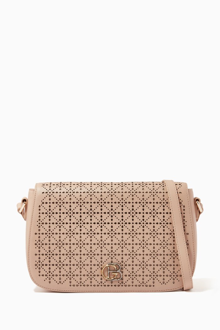 

Crossbody in Embossed Leather, Neutral