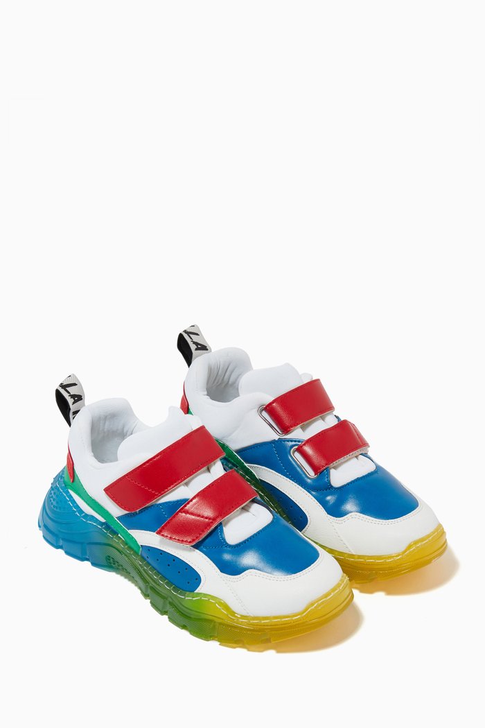 

Colour-blocked Sneakers in Vegan Leather, Multicolour