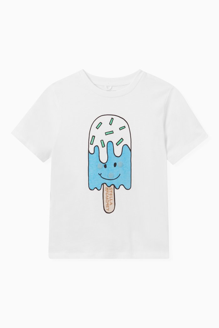 Ice Lolly Graphic T-shirt in Organic Cotton Jersey, White