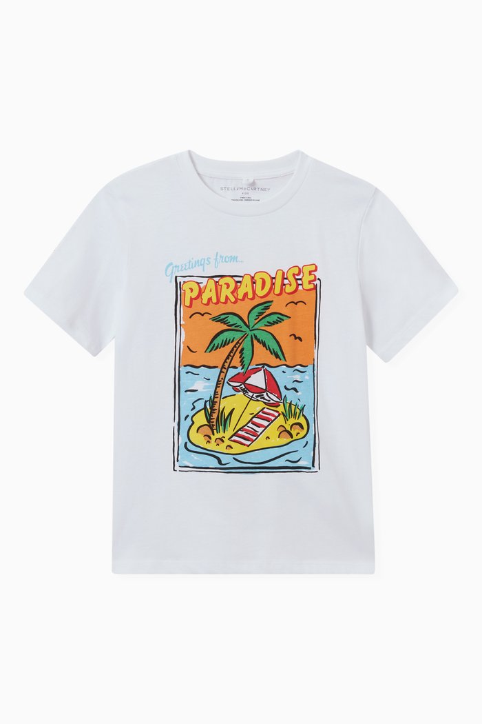 

Paradise Graphic T-shirt in Organic Cotton Jersey, White