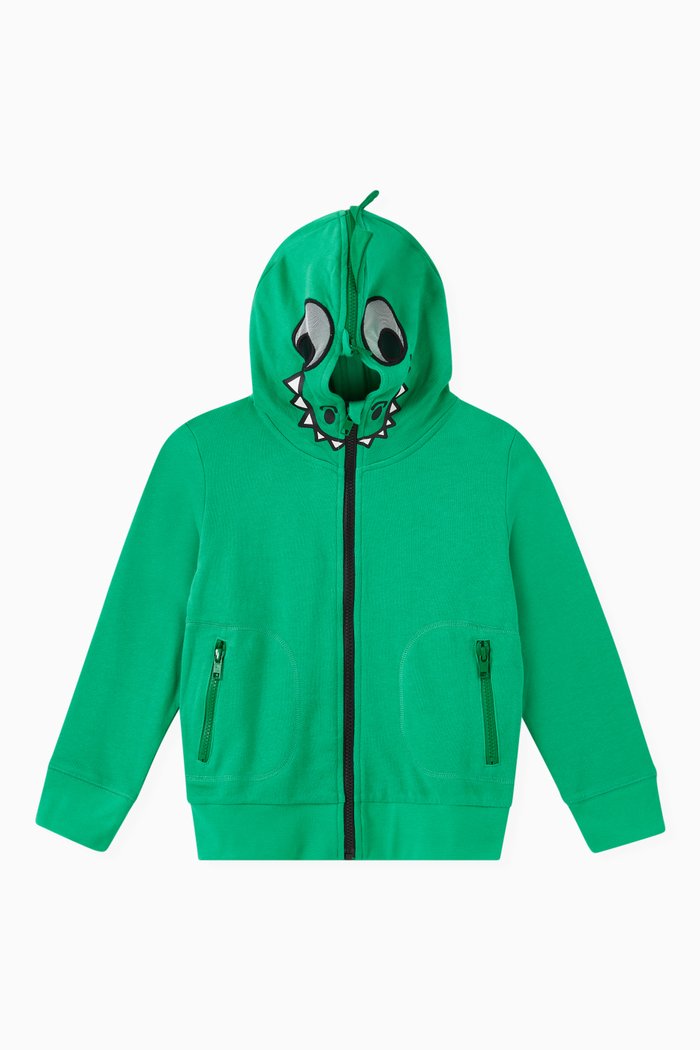 

Alligator Hooded Sweatshirt in Cotton, Green