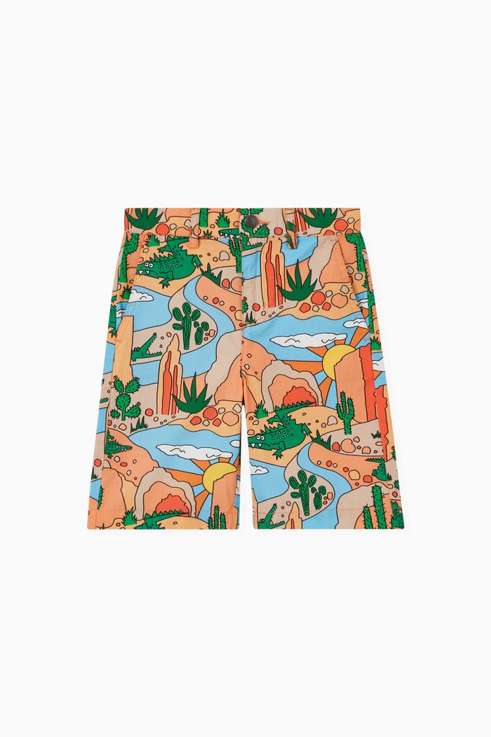 

Graphic Print Organic Cotton Shorts, Multicolour