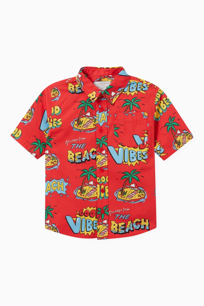 

Beach Vibes Shirt in Sustainable Cotton, Red