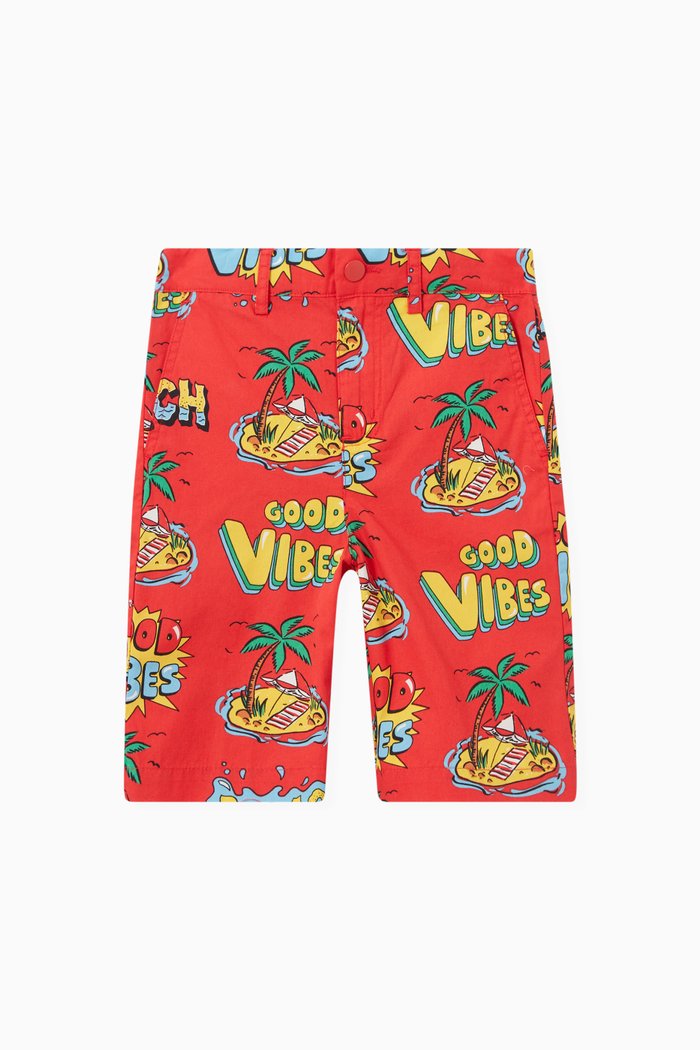 

Beach Vibes Shorts in Organic Cotton, Red