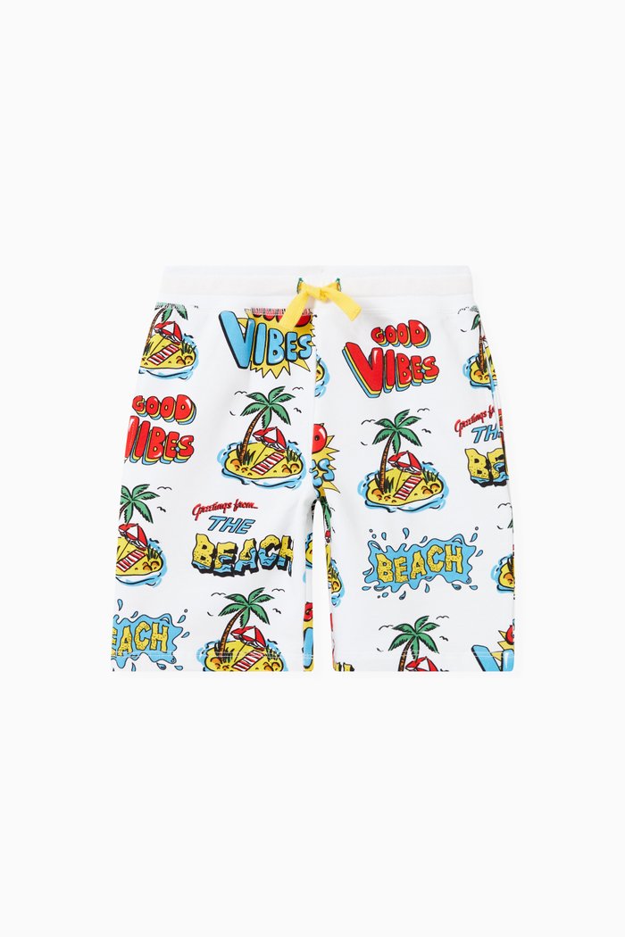 Graphic Print Shorts in Sustainable Cotton, Multicolour