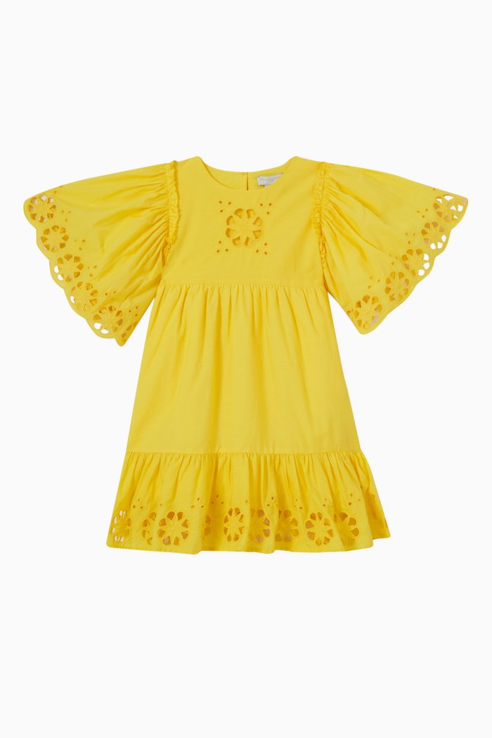 

Ruffle Sleeves Dress in Cotton, Yellow