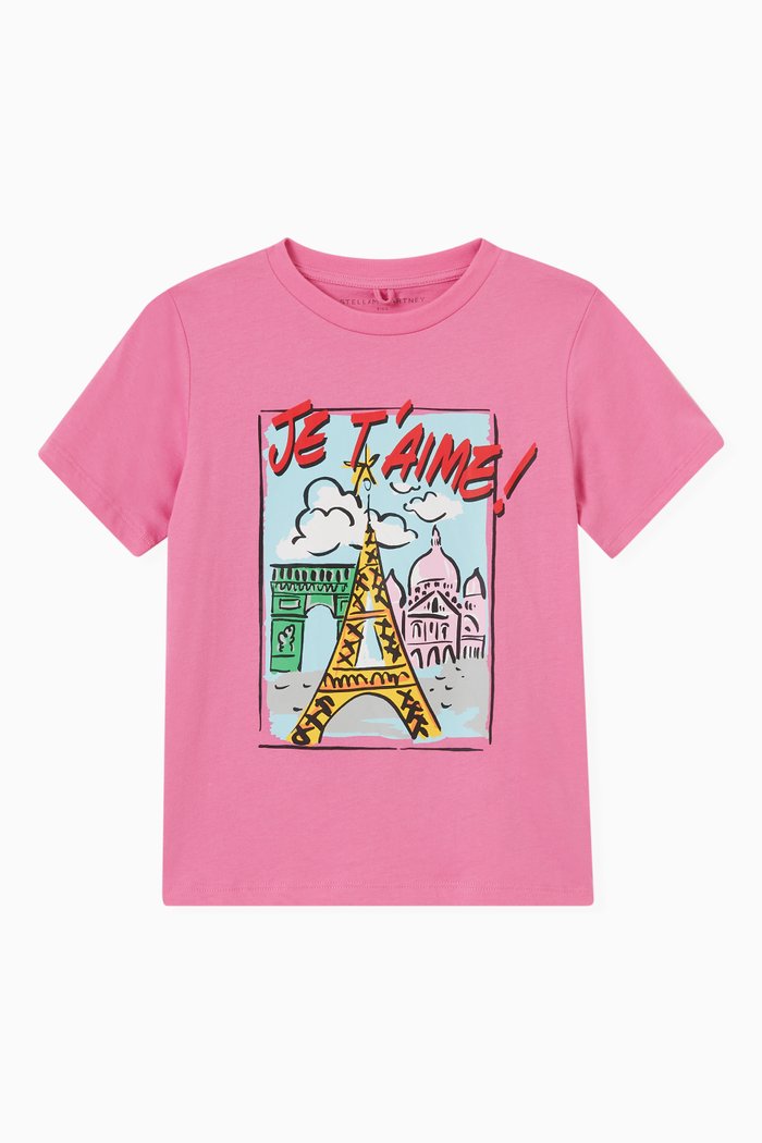

Eiffel Tower T-Shirt in Cotton, Pink