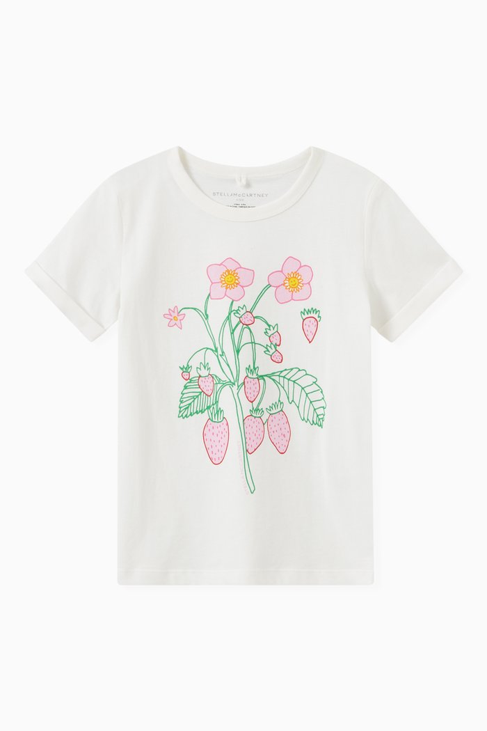 

Botanical Print T-Shirt in Organic Cotton, Neutral