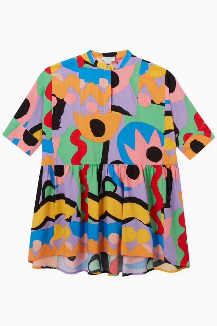 

Pattern Graphic Print Dress in Viscose, Multicolour