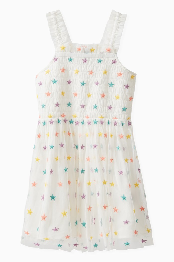 

Star Embroidered Dress, White