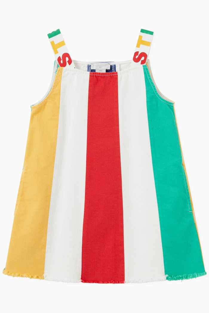 

Colourblock Stripe Dress in Cotton, White