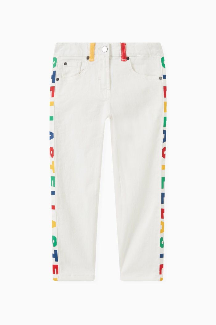 

Logo Print Jeans in Organic Cotton, White