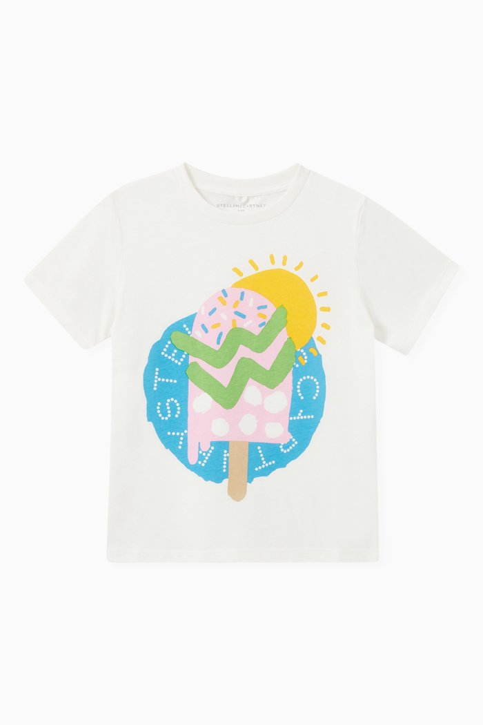 

Ice Cream Print T-Shirt in Sustainable Cotton, White