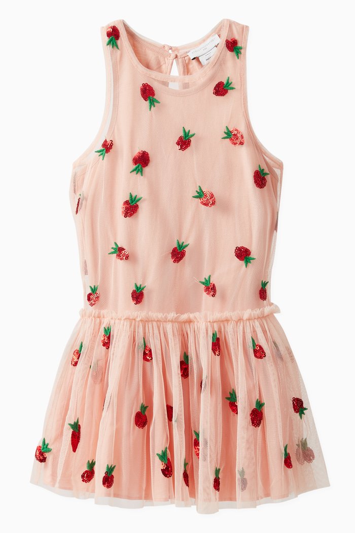 

Sequined Strawberry Dress in Tulle, Pink