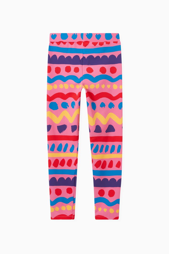 

Stripe & Wave Print Leggings, Multicolour