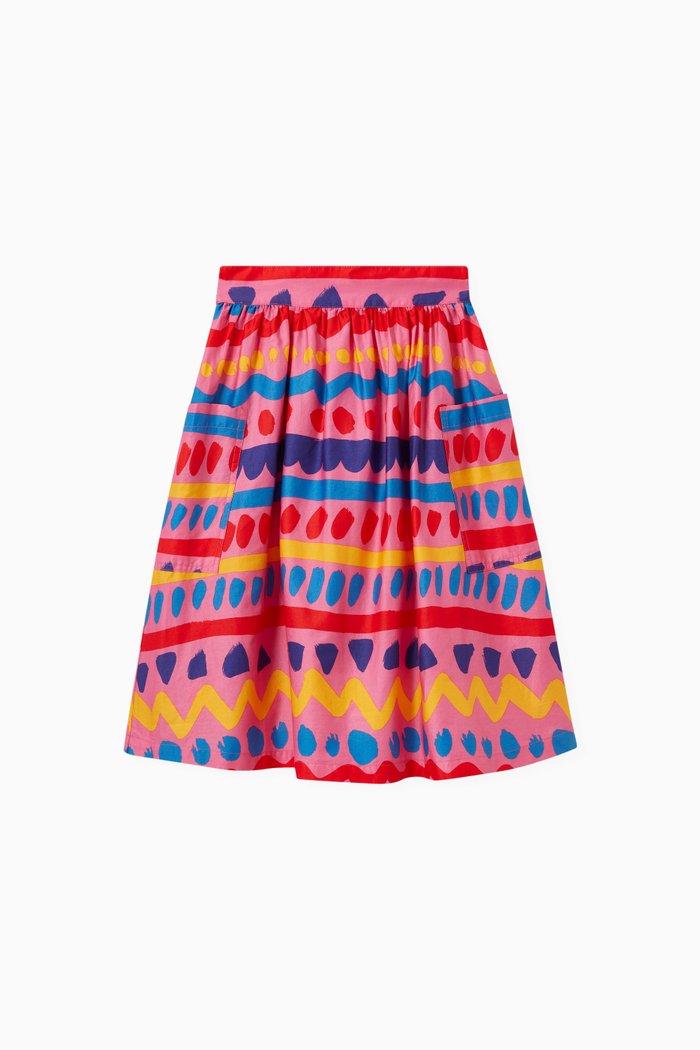 

Stripes & Waves Skirt in Cotton, Multicolour