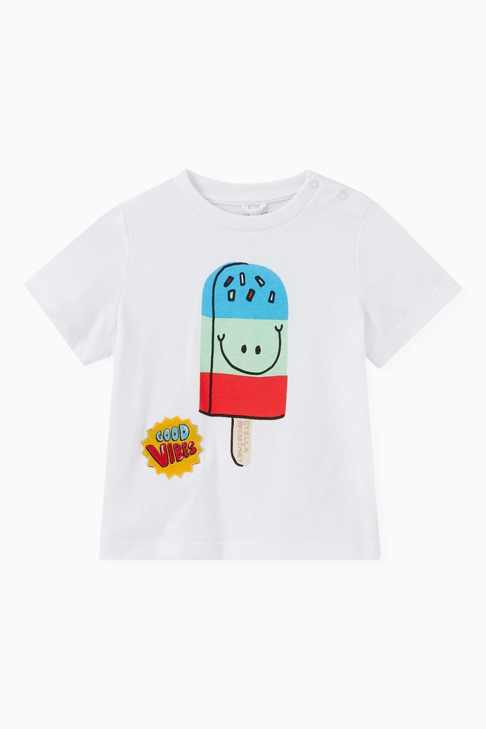 

Ice Cream Print T-Shirt in Cotton, White