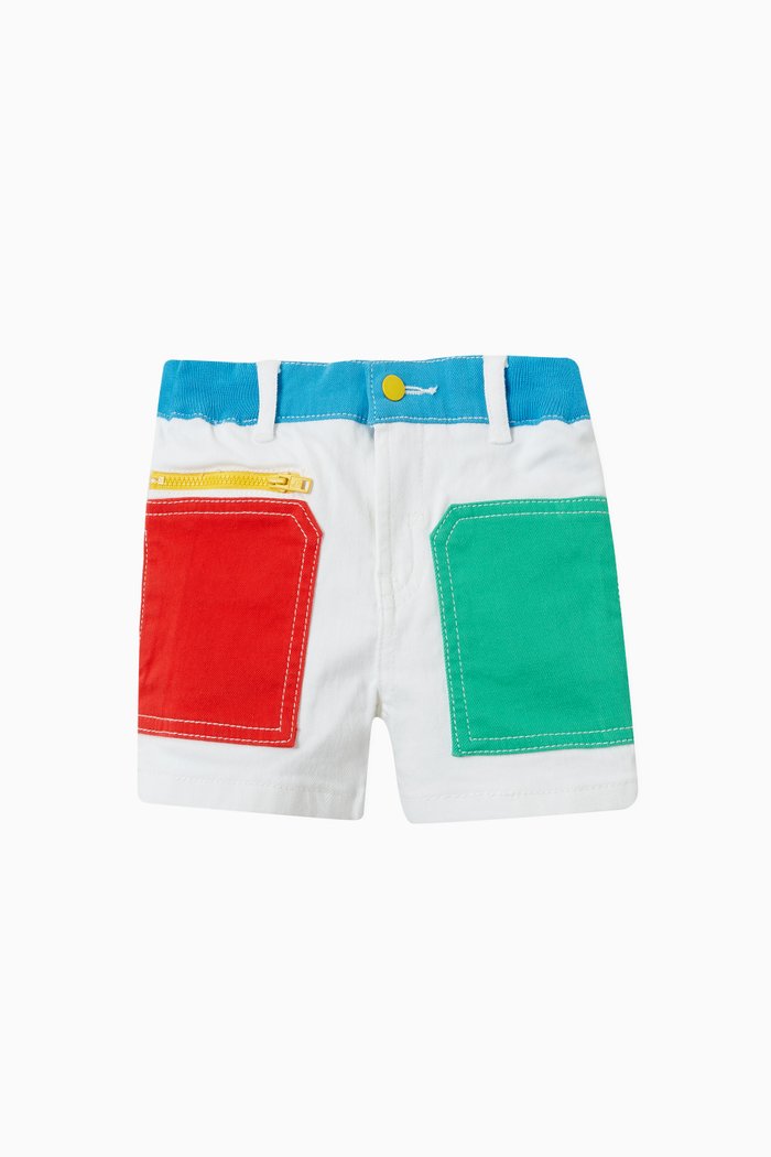 

Colour Band Shorts in Cotton, White