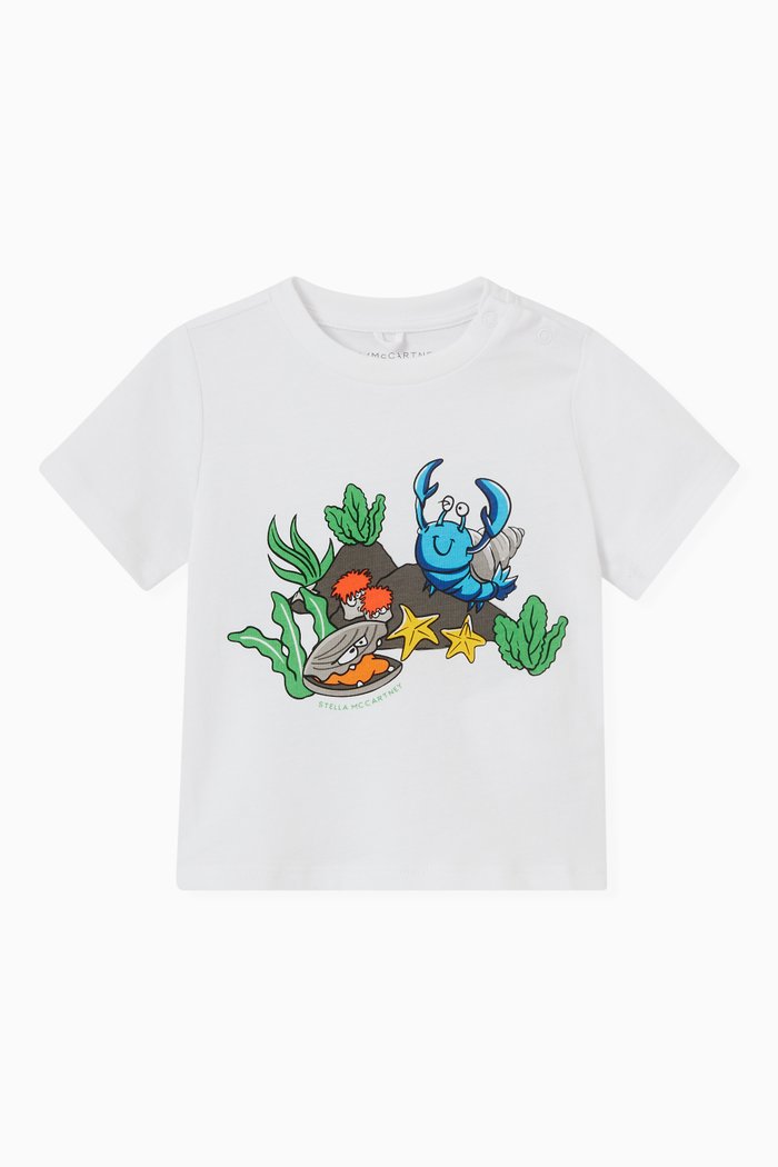 

Crab Print T-Shirt in Cotton, White