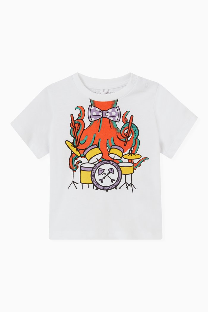 

Squid Print T-shirt in Cotton, White