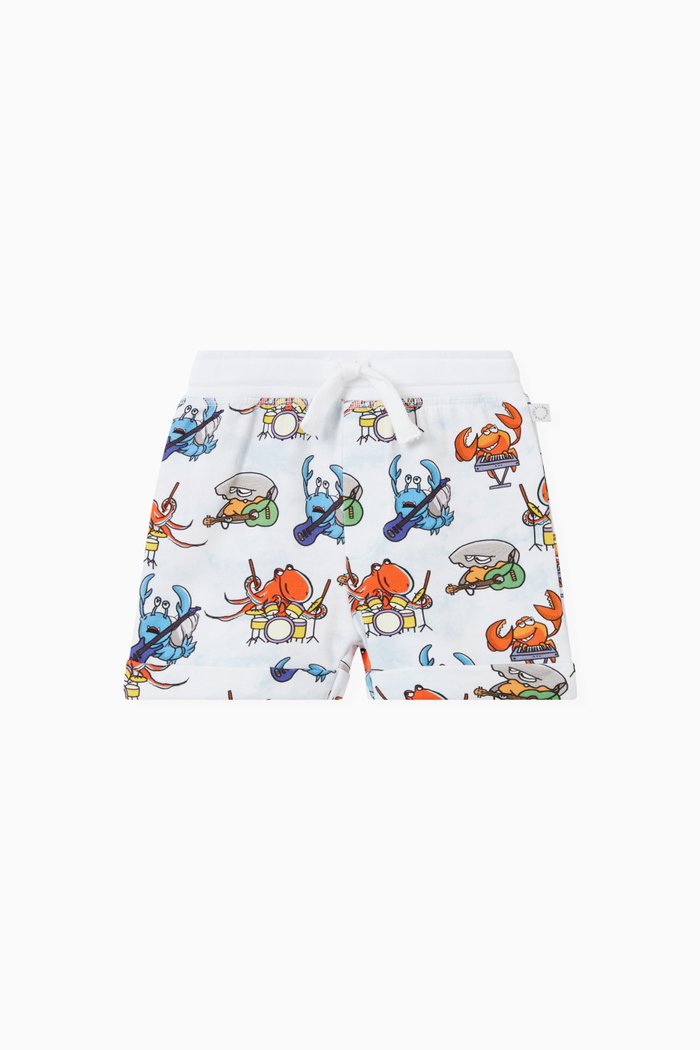 

Marine Print Shorts in Jersey, Blue
