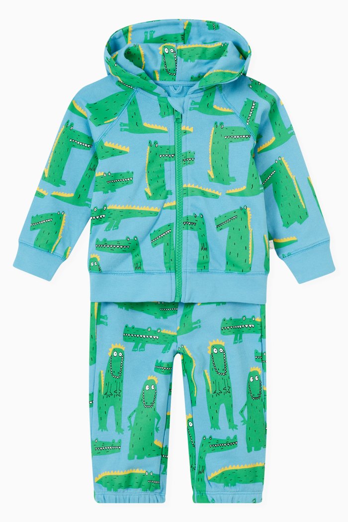 

Alligator Print Tracksuit in Cotton, Blue