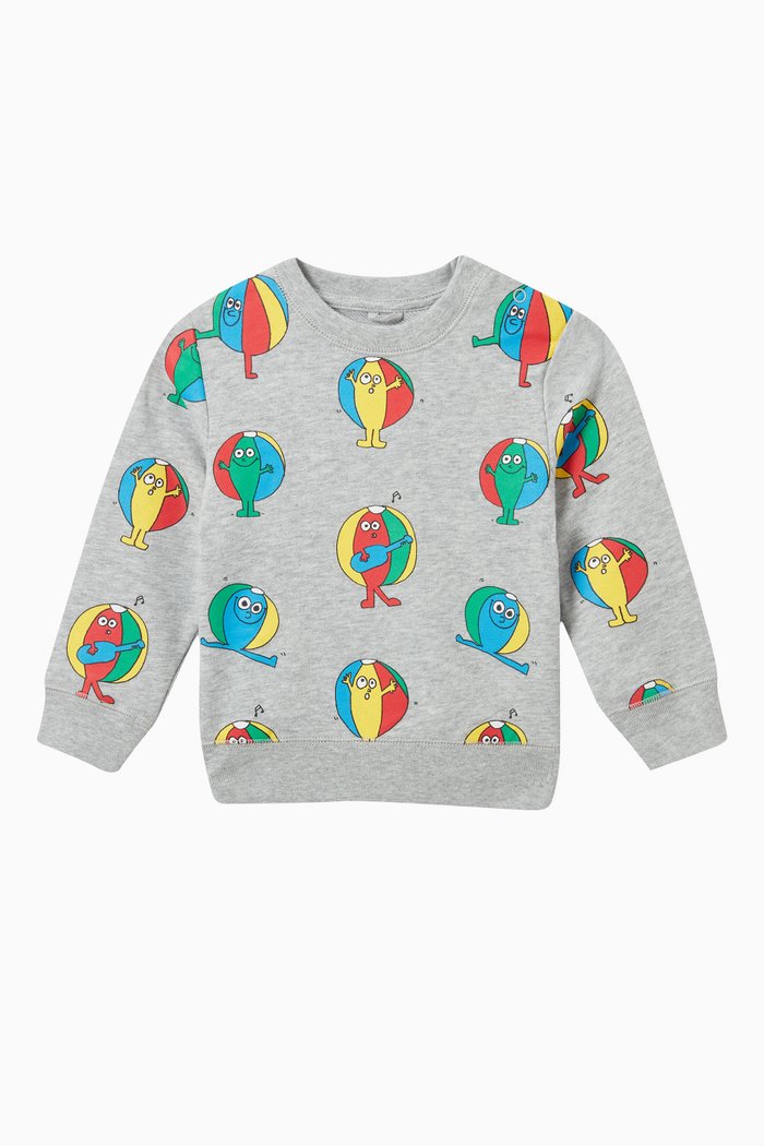 

Beachball Print Sweatshirt in Cotton, Grey