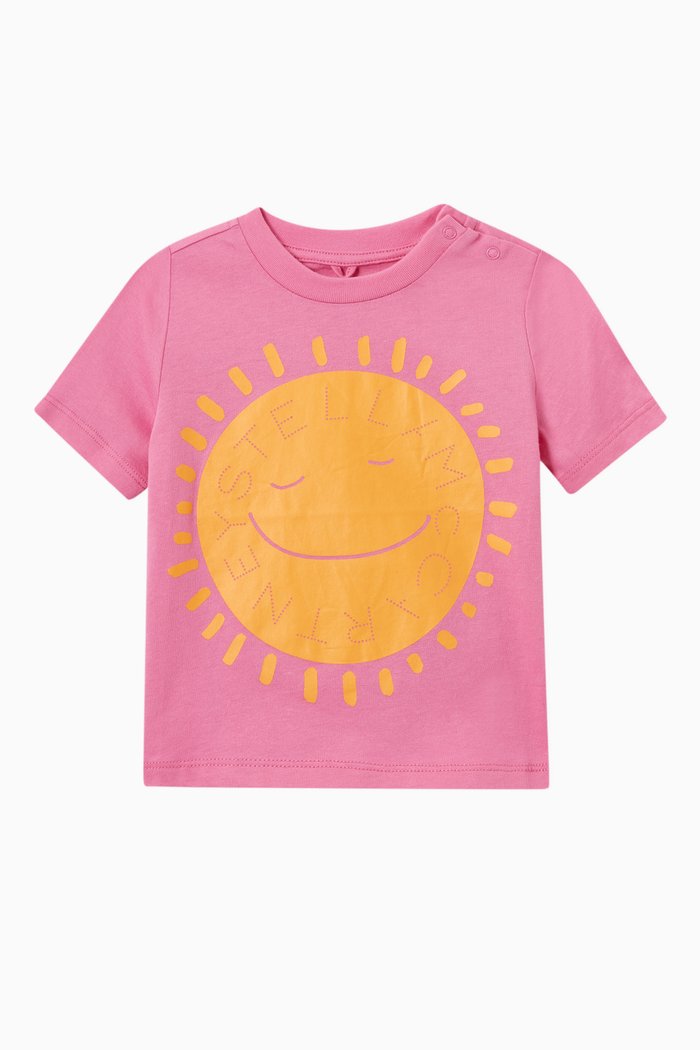 

Smiling Sun T-shirt in Cotton Jersey, Pink