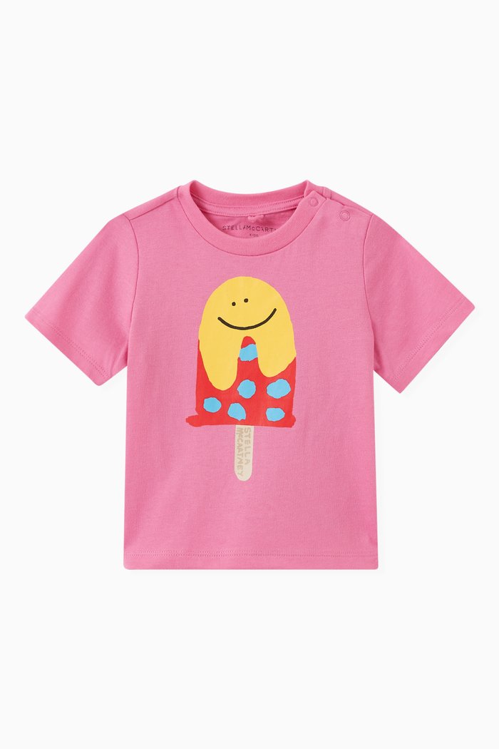 

Ice Cream Print T-Shirt in Cotton, Pink