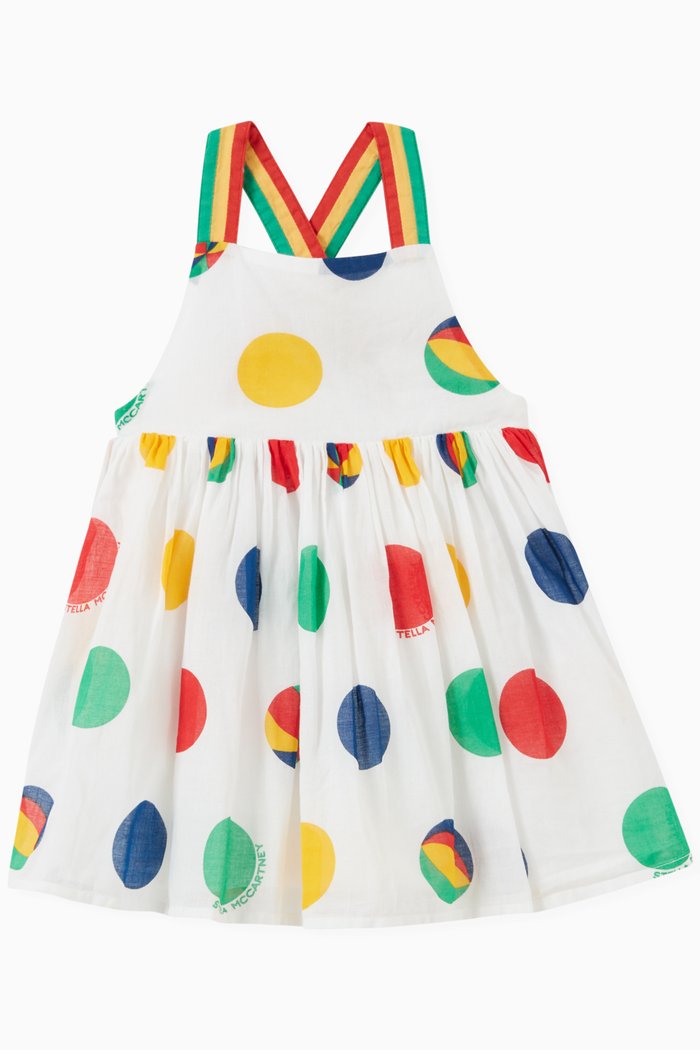 

Polka Dot Dress and Bloomers in Cotton, White