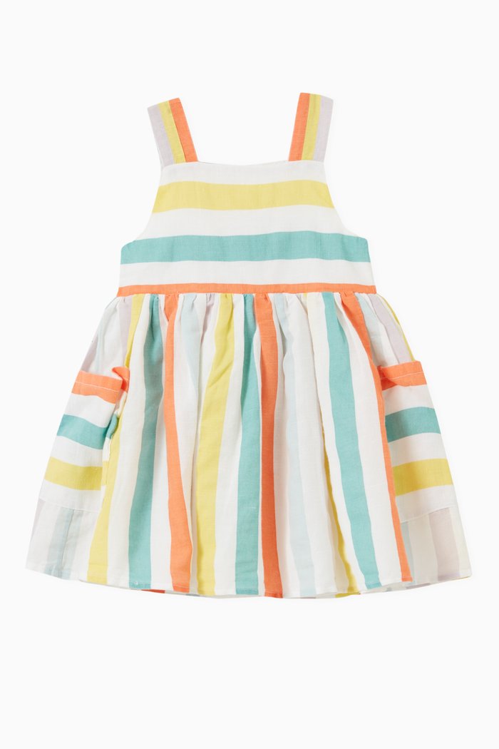 

Striped Dress and Bloomers in Cotton, White