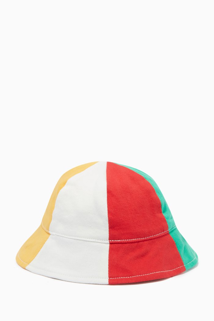 

Reversible Logo Print Bucket Hat in Cotton, White