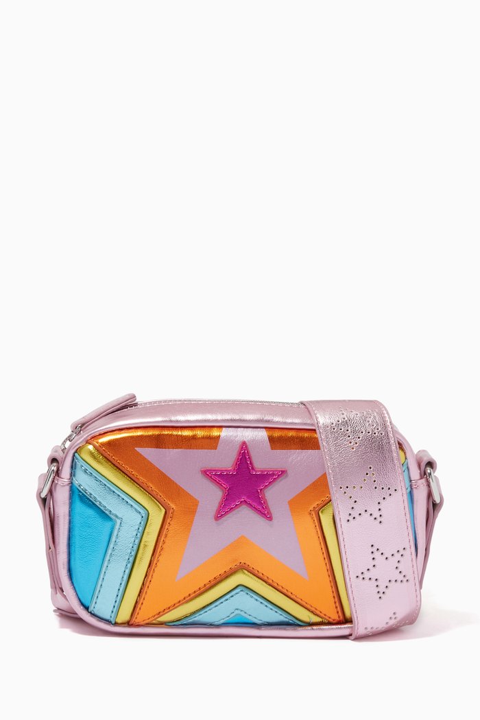 

Star Patch Shoulder Bag in Faux Leather, Multicolour