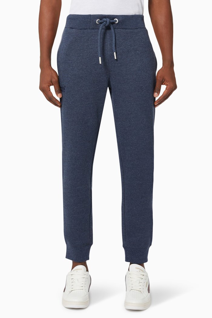 

Vintage Logo Embroidered Joggers in Cotton Fleece, Blue