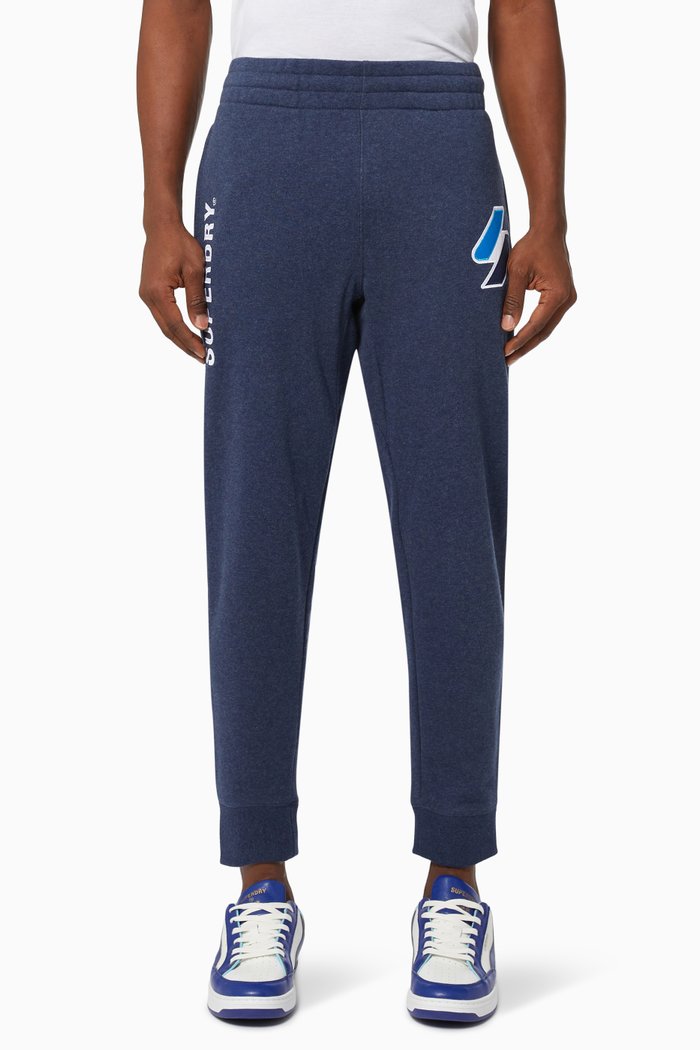 Code Logo Joggers in Cotton, Blue