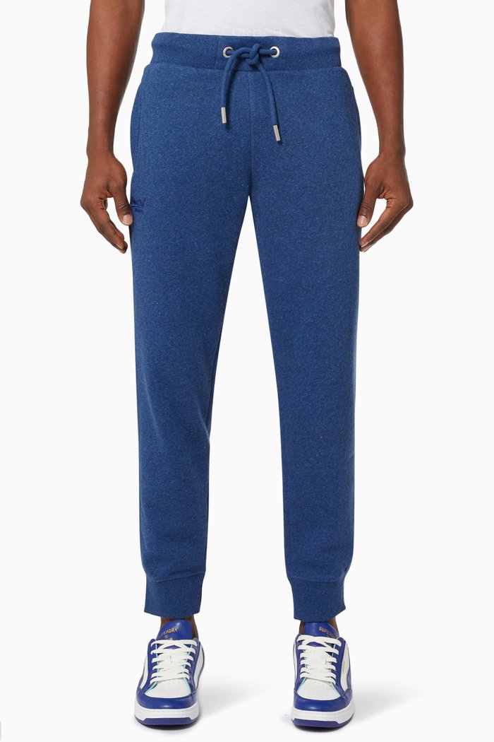 

Vintage Logo Embroidered Joggers in Cotton Fleece, Blue