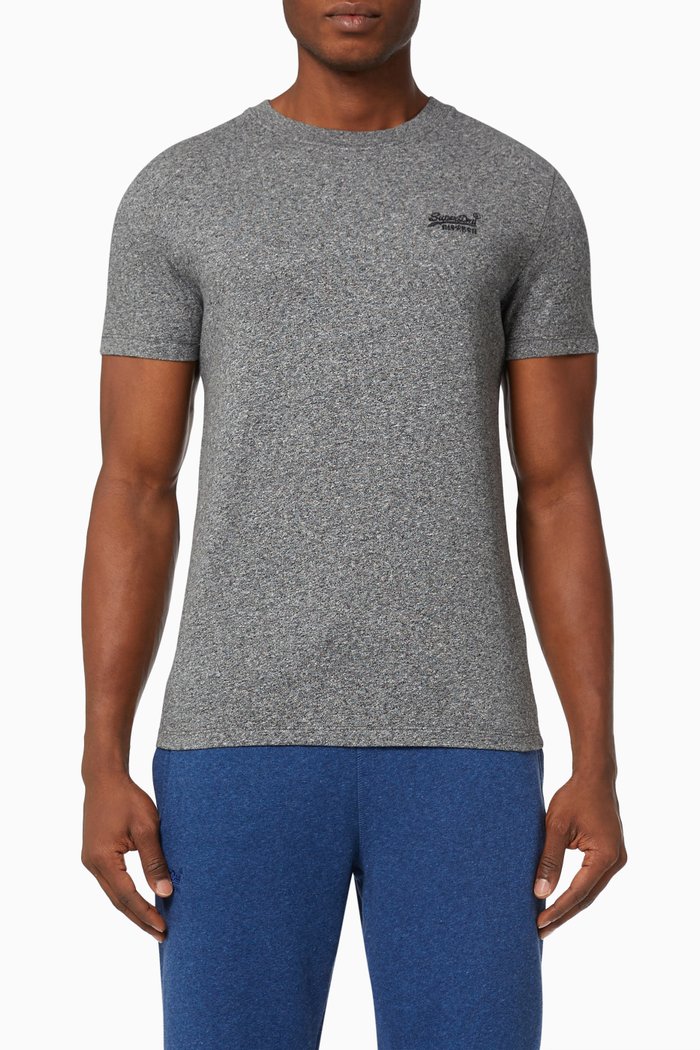 

Vintage Logo Emblem T-Shirt in Organic Cotton, Grey