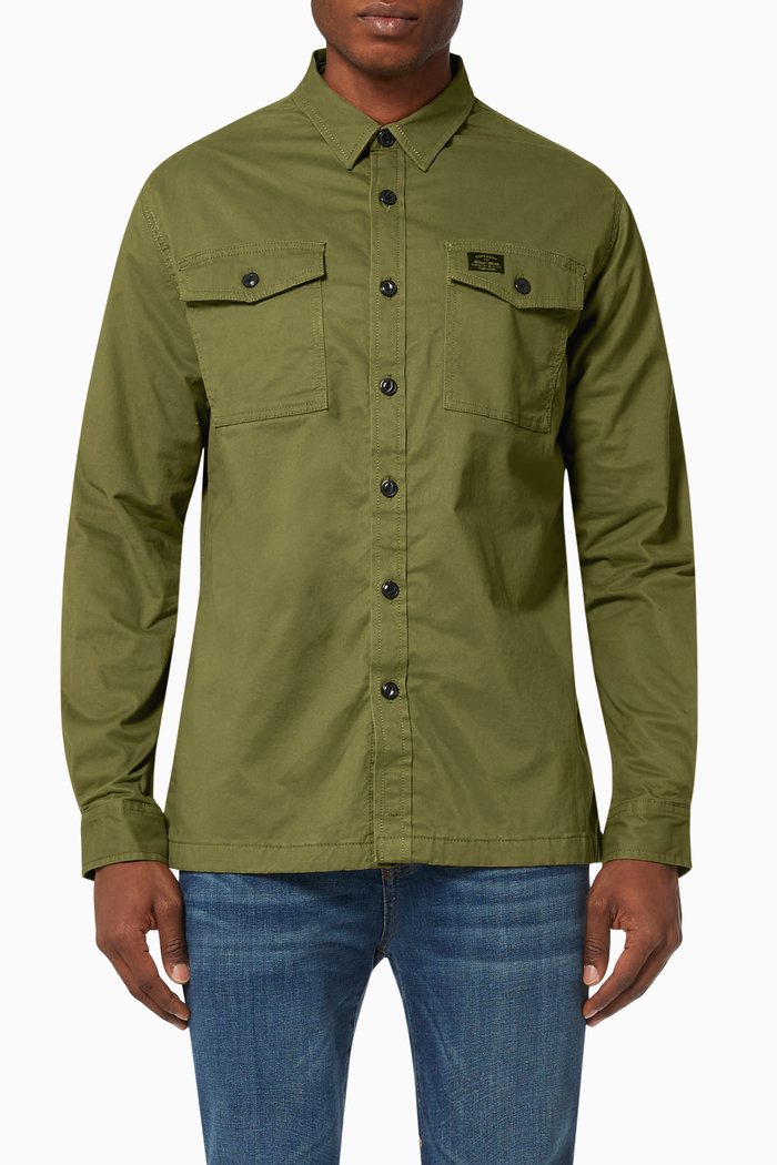 

Twin Miller Overshirt in Cotton, Brown