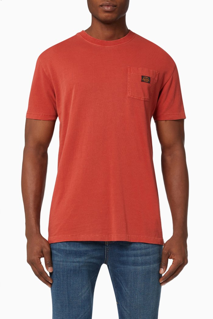 

Vintage Workwear Pocket T-Shirt in Organic Cotton, Orange