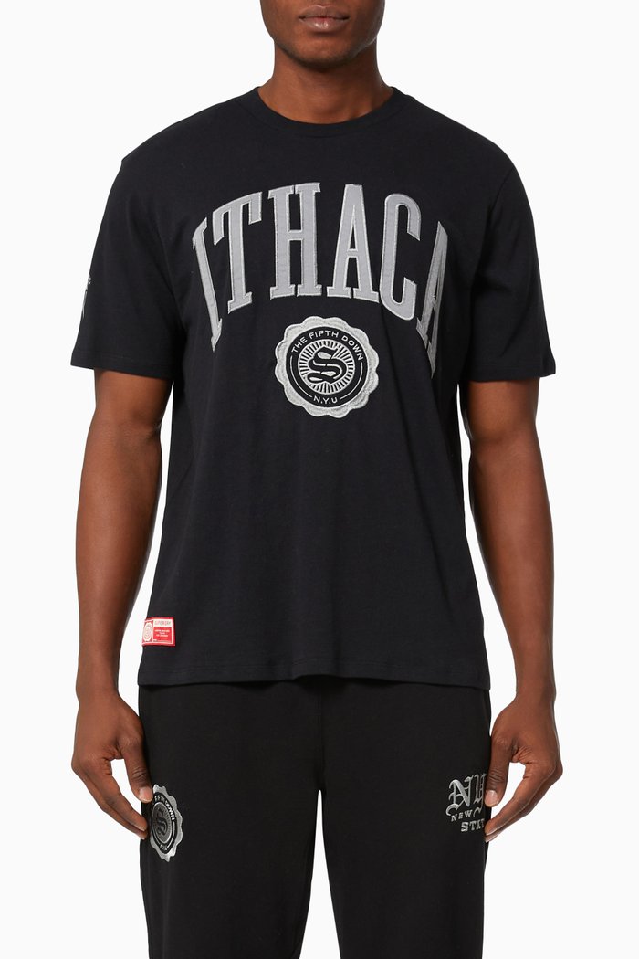 

The 5th Down Graphic T-shirt in Cotton, Black