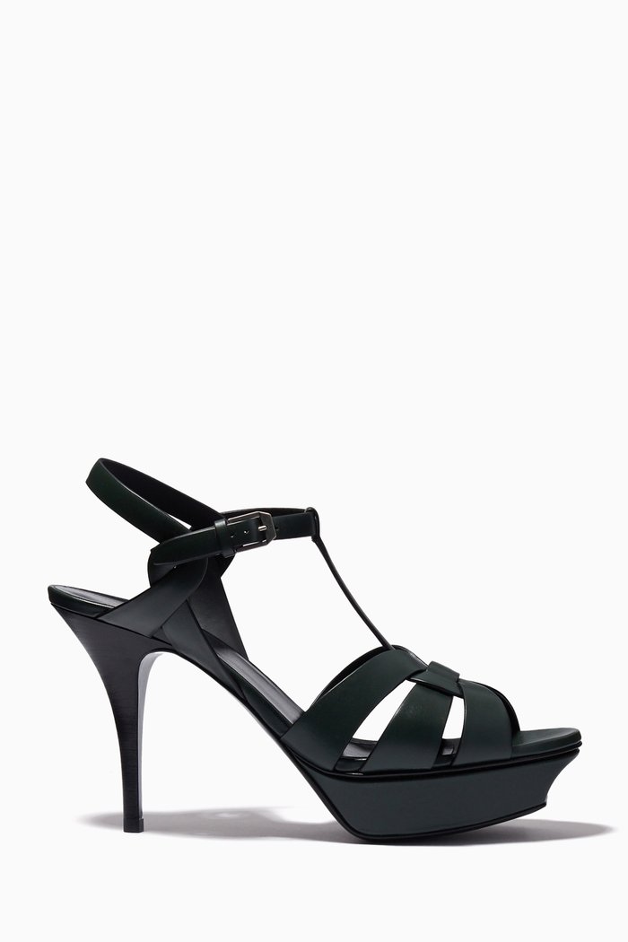 

Tribute 105 Platform Sandals in Smooth Leather, Green