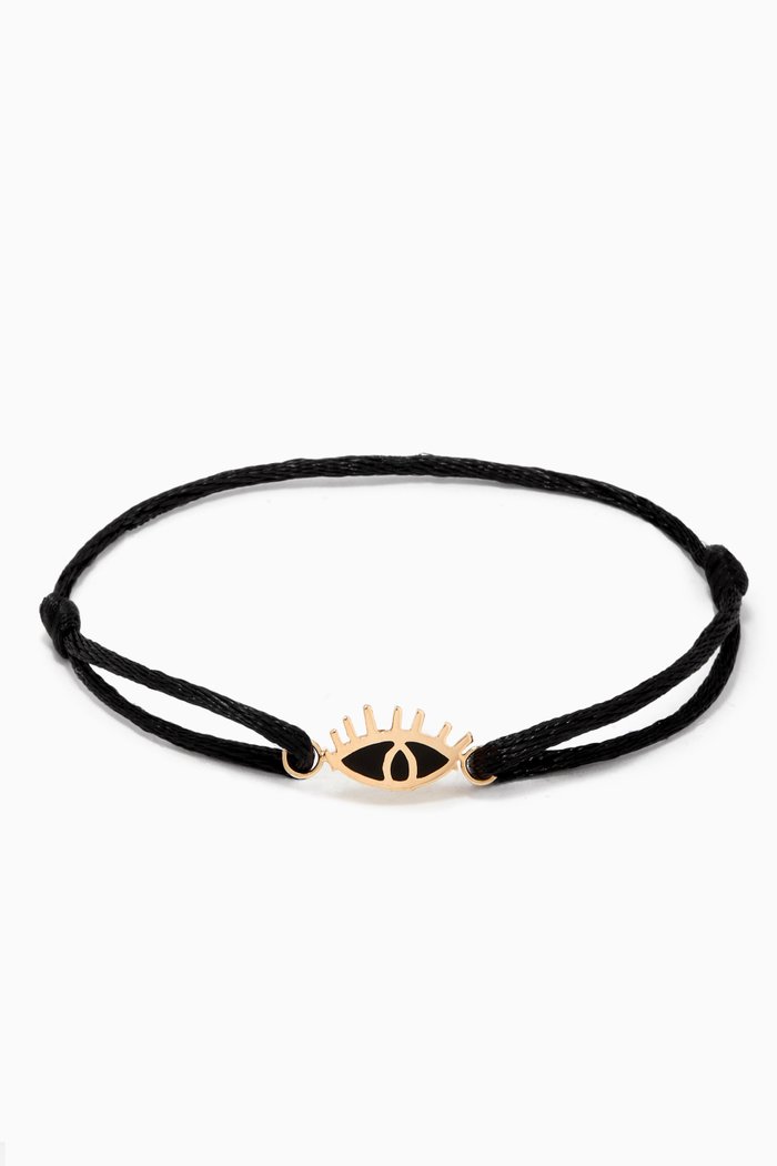 

Evil Eye Bracelet in 18kt Yellow Gold, Black