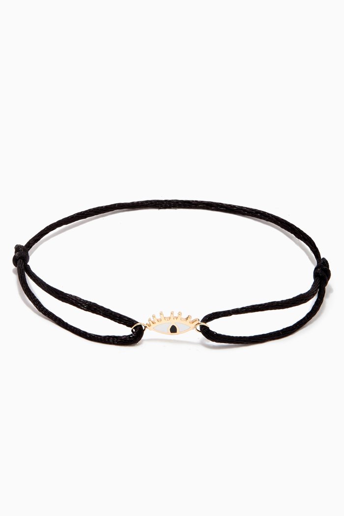 

Evil Eye Bracelet in 18kt Yellow Gold, White