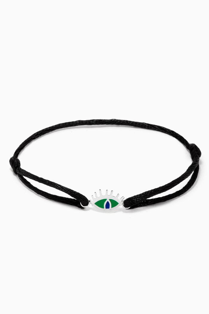 

Evil Eye Bracelet in 18kt White Gold, Green