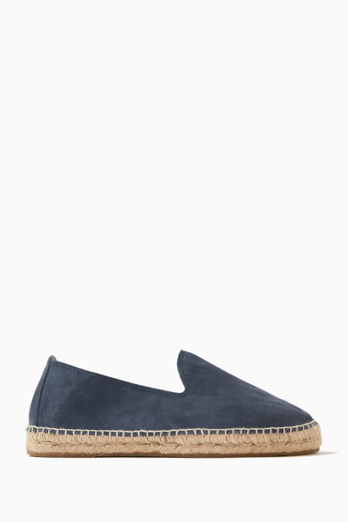 Hamptons Espadrilles in Suede, Blue