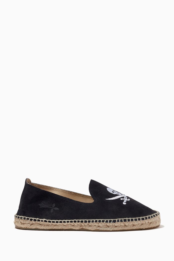 

Palm Springs Skull Espadrilles in Suede, Blue