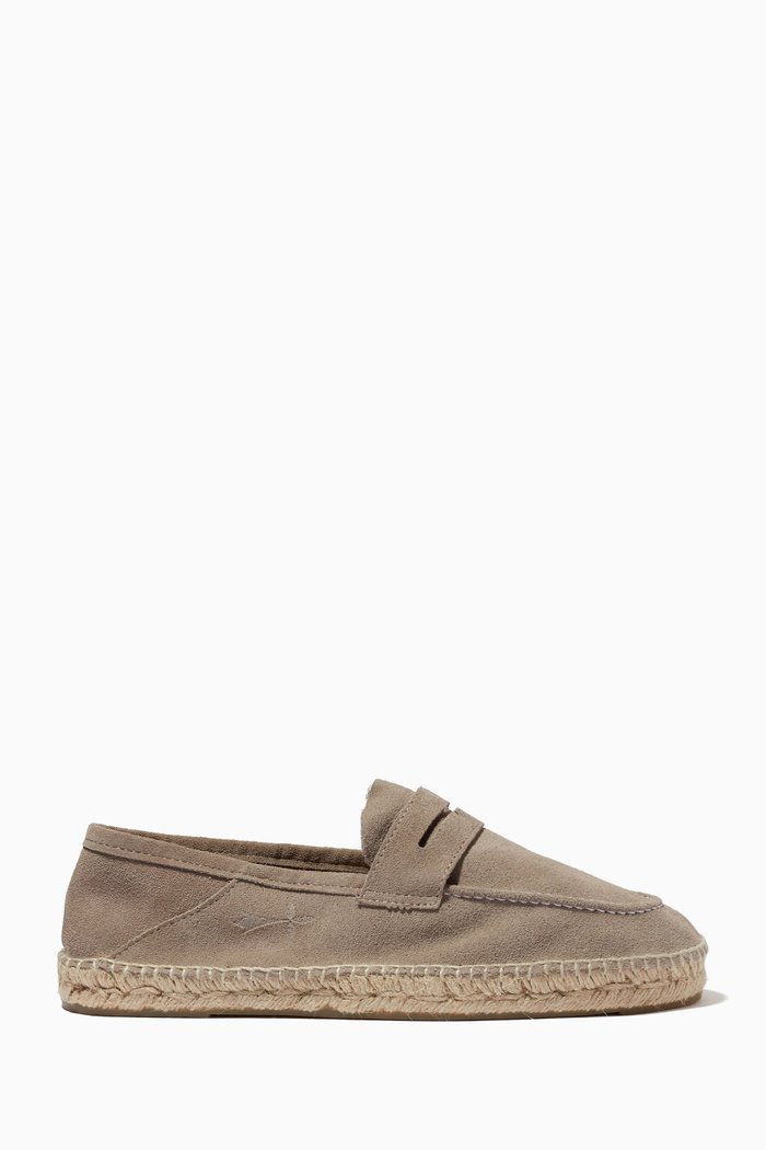 

Hamptons Loafer Espadrilles in Suede, Neutral