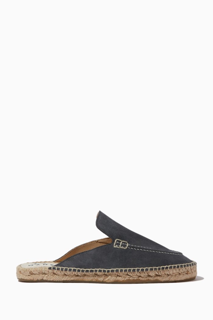 

Traveler Loafer Mules in Suede, Grey