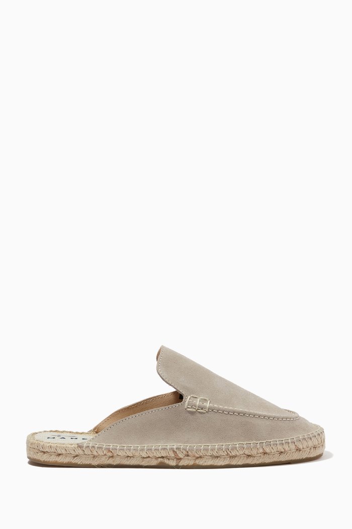 

Traveler Loafer Mules in Suede, Neutral